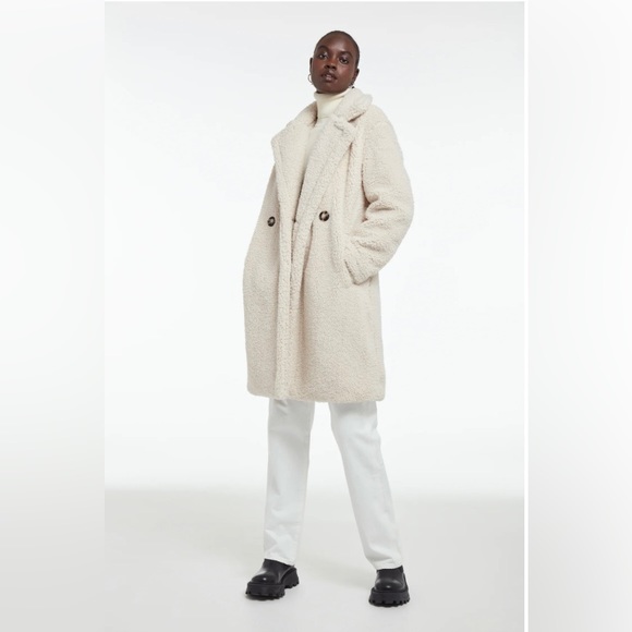 NWT Apparis Anouck Faux Shearling Fur Ivory Jacket 100% Recycled Poly Size Large - Picture 2 of 14